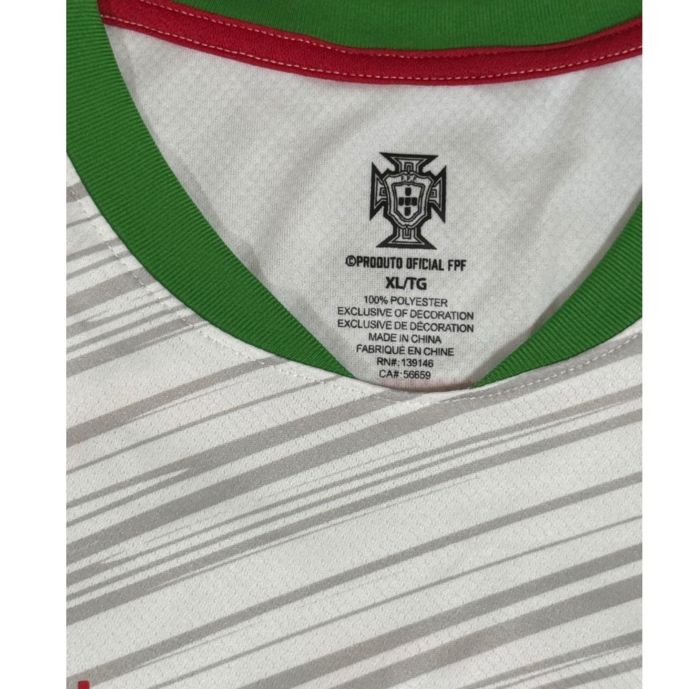Portugal FPF Soccer Jersey Mens XL White Green Ronaldo 7 Official Licensed NWT - Picture 3 of 4